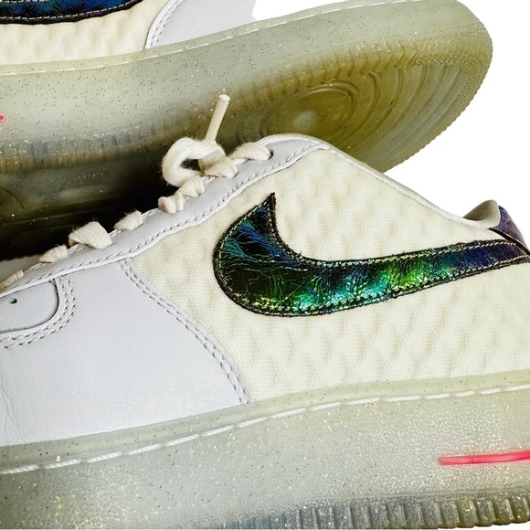 Nike Air Force 1 Low CMFT PRM QS White Metallic Gold Hyper Punch Sneaker Men’s 8 - Picture 10 of 12